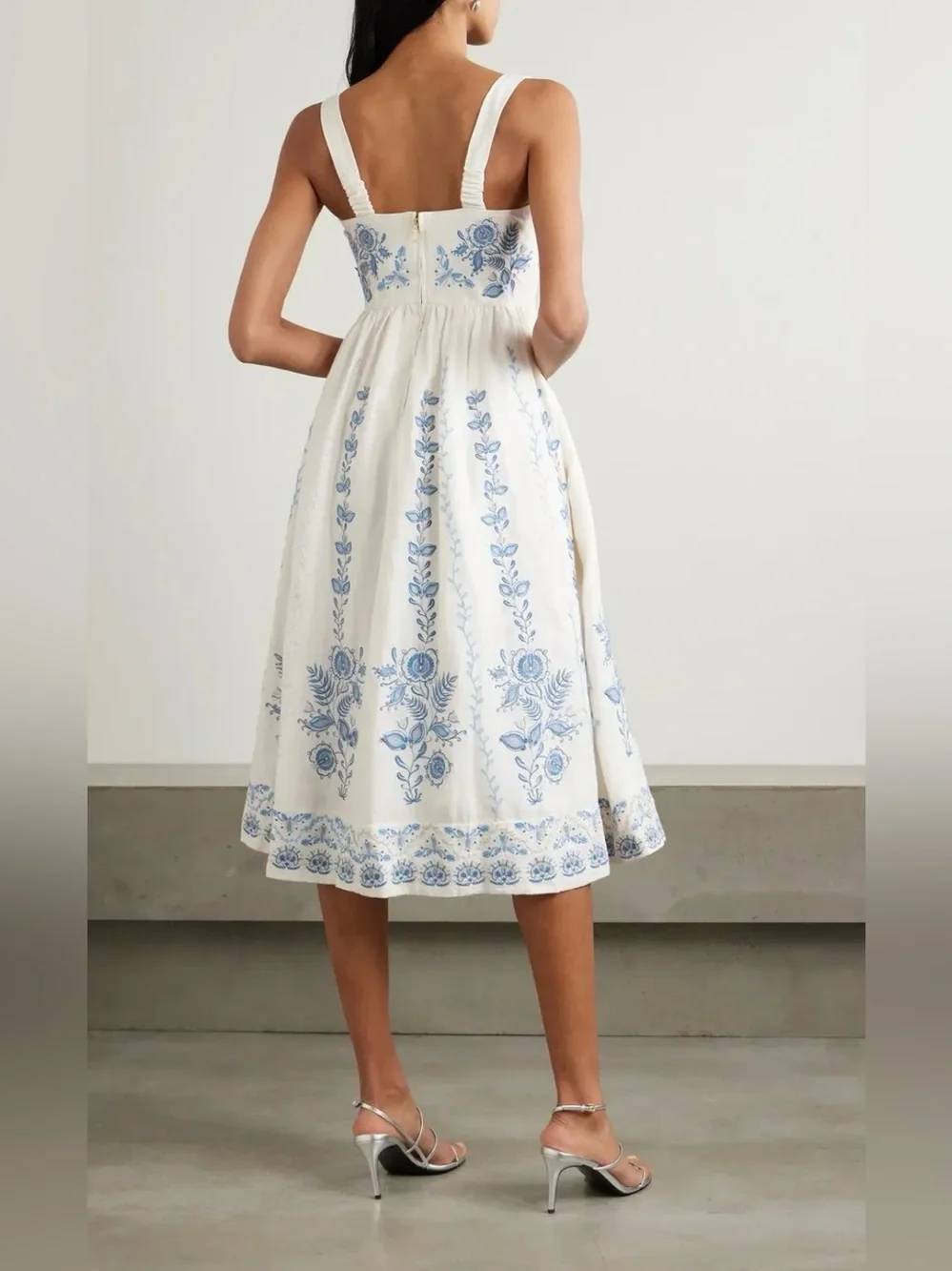 NWT Agua By Agua Bendita Miramar Floritura Embroidered Linen Dress Sz Small - Picture 2 of 9